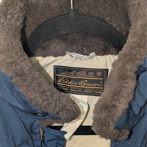 Vintage Eddie Bauer Down Blizzard Proof Jacket Coat Parka Men's Fur Collar XL - Picture 4 of 12